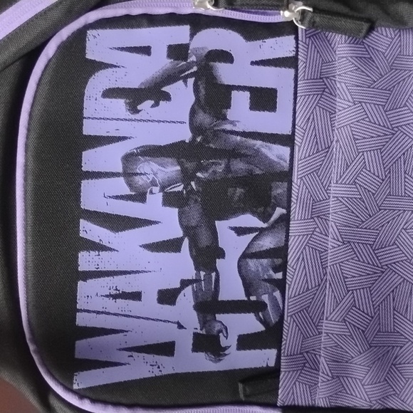Disney Marvel wakanda forever black and purple backpack - Picture 3 of 4